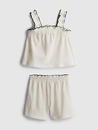 1.5-9yrs | Crinkle Textured Blouse and Shorts Set