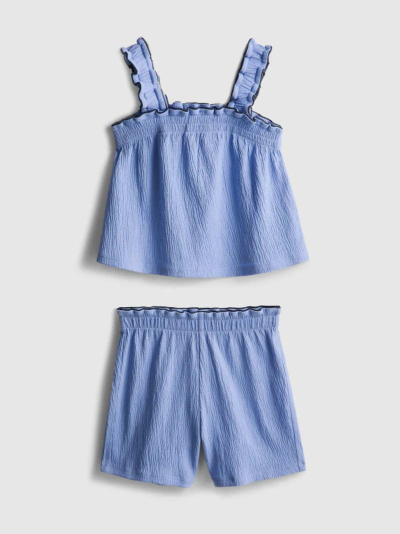 1.5-9yrs | Crinkle Textured Blouse and Shorts Set