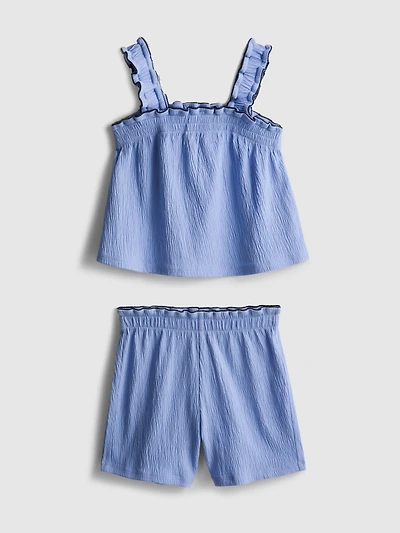 1.5-9yrs | Crinkle Textured Blouse and Shorts Set
