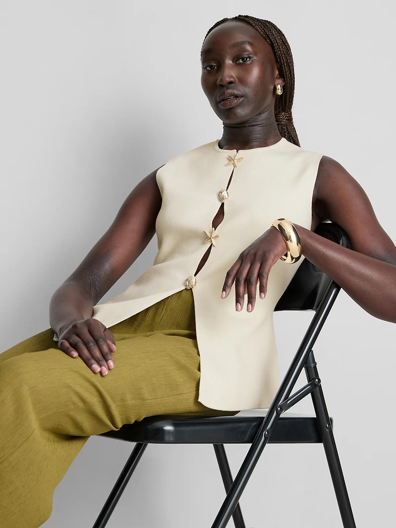 Sculpted Button Through Waistcoat
