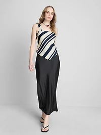 Striped Pointed Hem Blouse