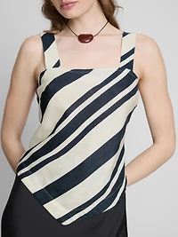 Striped Pointed Hem Blouse