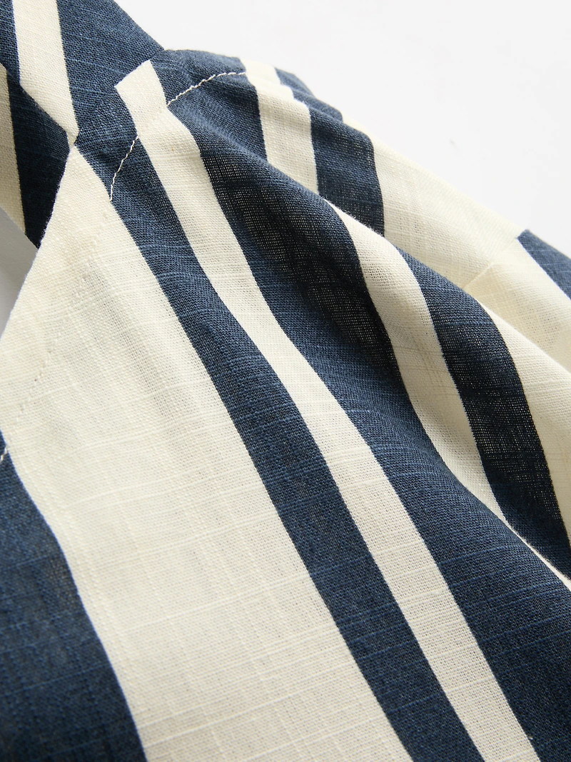 Striped Pointed Hem Blouse