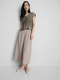 Tie-Front Crinkle Top