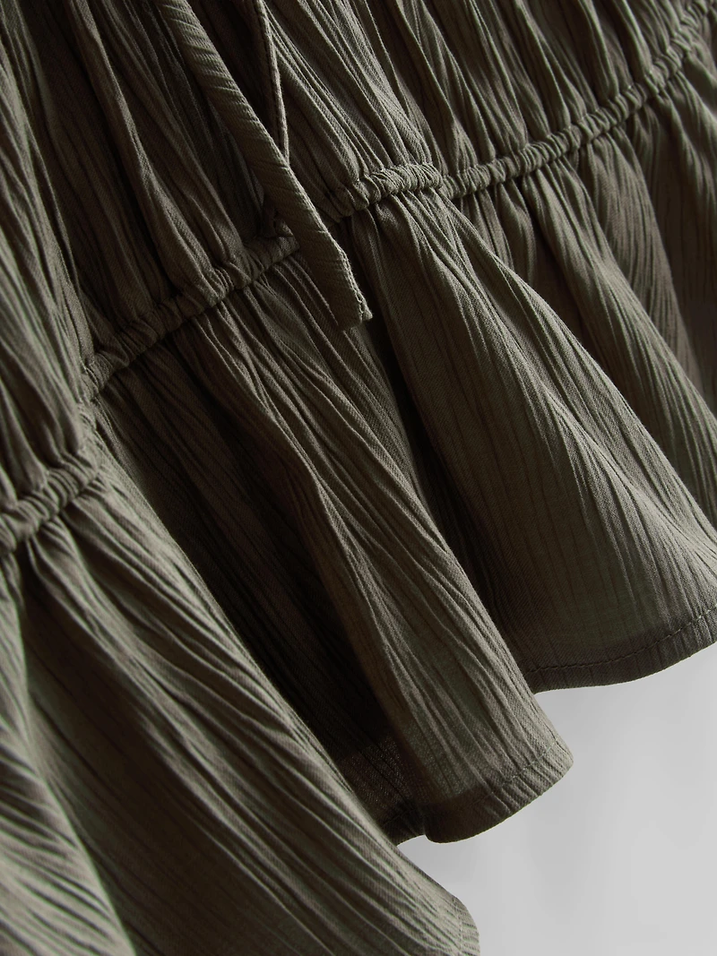 Tie-Front Crinkle Top