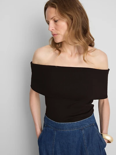 Knitted Off-the-Shoulder Sweater
