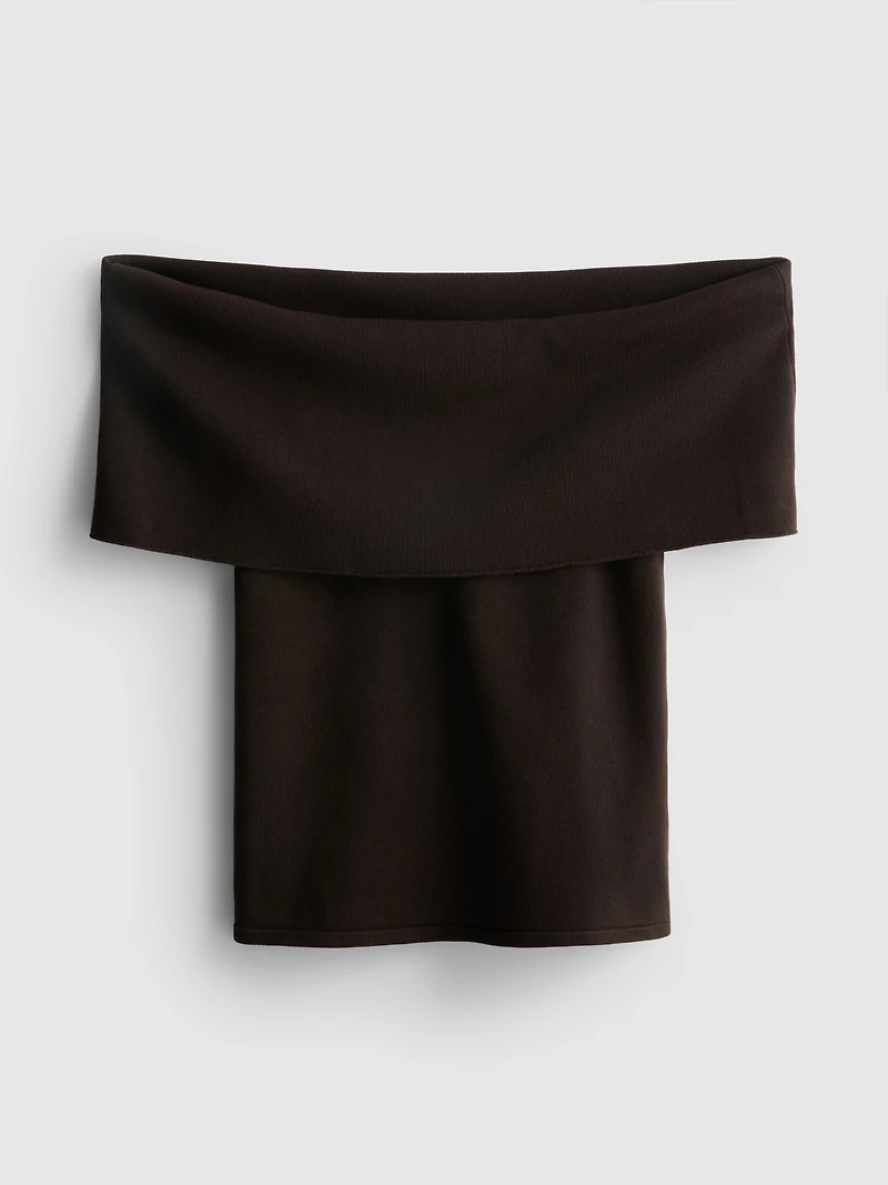 Knitted Off-the-Shoulder Sweater