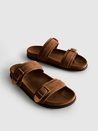 Paula Echevarría Double-Strap Buckle Sandals