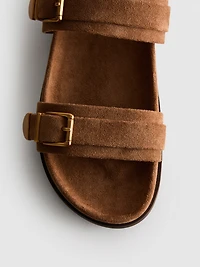 Paula Echevarría Double-Strap Buckle Sandals