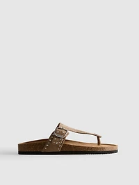 Studded T-Bar Footbed Sandals