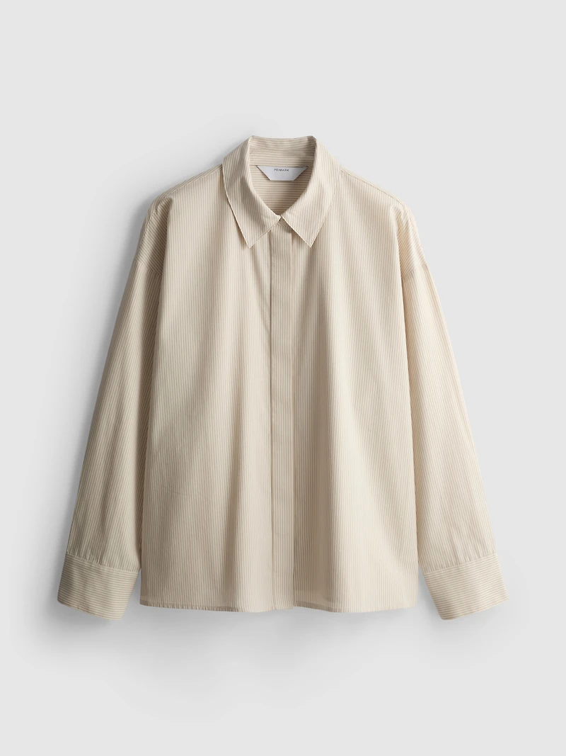 Cotton Poplin Striped Shirt