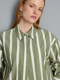 Cotton Poplin Striped Shirt