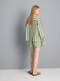 Cotton Poplin Striped Shirt