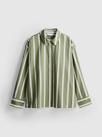 Cotton Poplin Striped Shirt