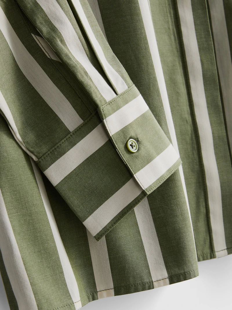 Cotton Poplin Striped Shirt