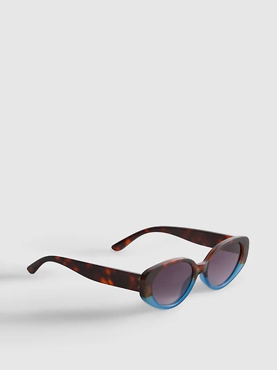 Two-Tone Oval Sunglasses