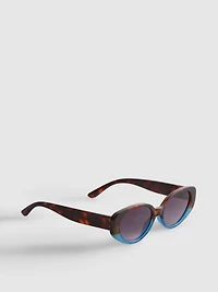 Two-Tone Oval Sunglasses