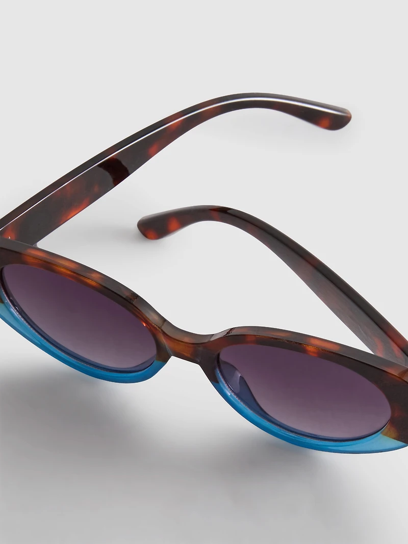 Two-Tone Oval Sunglasses