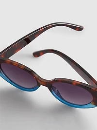 Two-Tone Oval Sunglasses