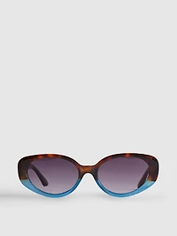 Two-Tone Oval Sunglasses