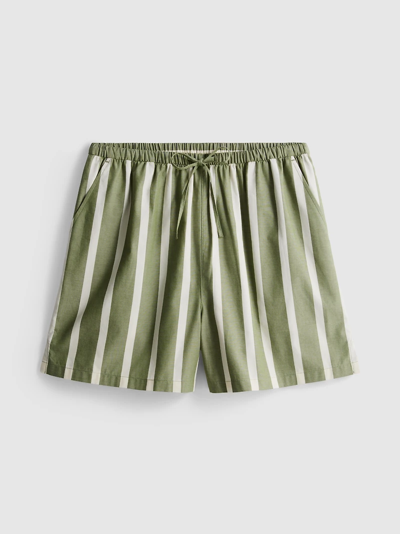Cotton Poplin Striped Shorts