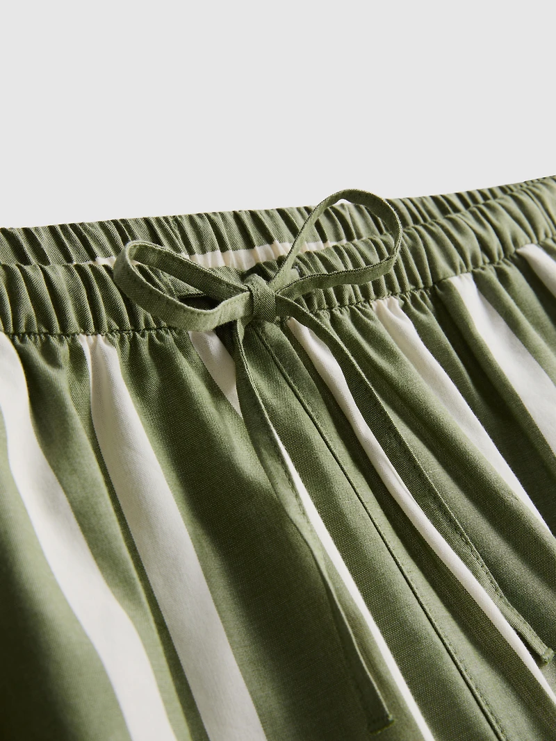 Cotton Poplin Striped Shorts