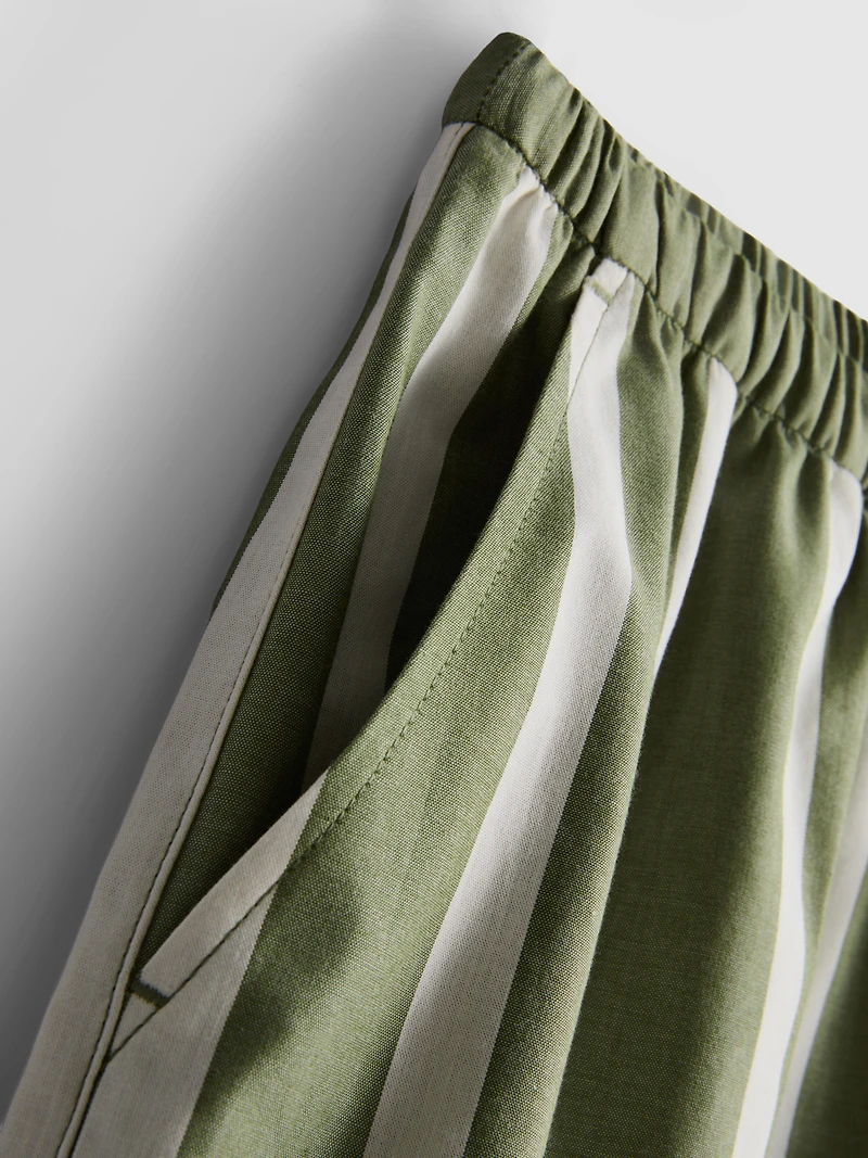 Cotton Poplin Striped Shorts