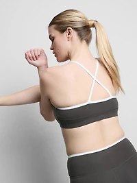 Contrast Trim Cross-Back Active Crop Top