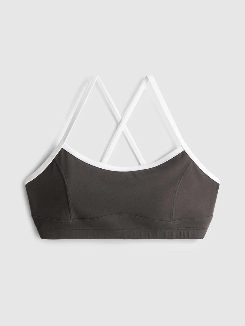 Contrast Trim Cross-Back Active Crop Top