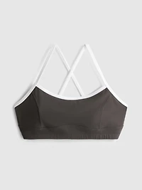 Contrast Trim Cross-Back Active Crop Top