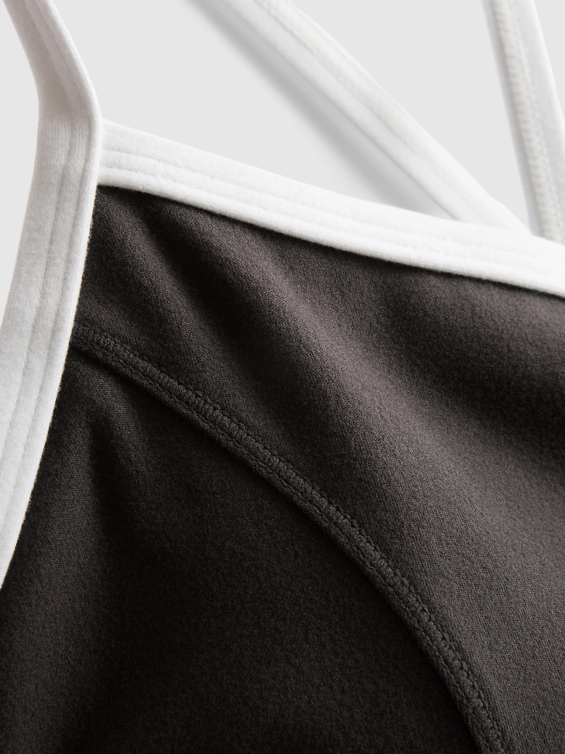 Contrast Trim Cross-Back Active Crop Top