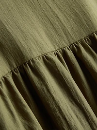 Dropped-Waist Midi Skirt