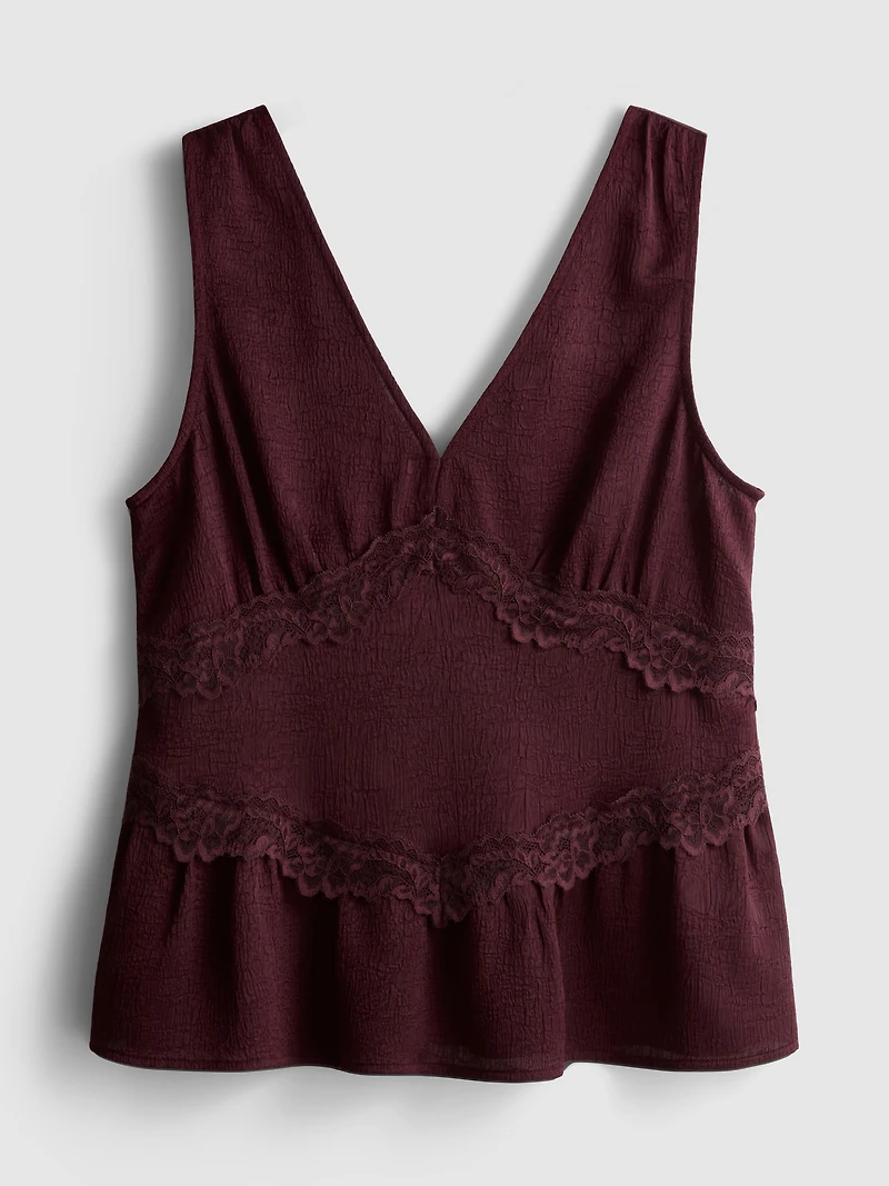 Crinkle V-Neck Top