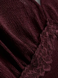 Crinkle V-Neck Top