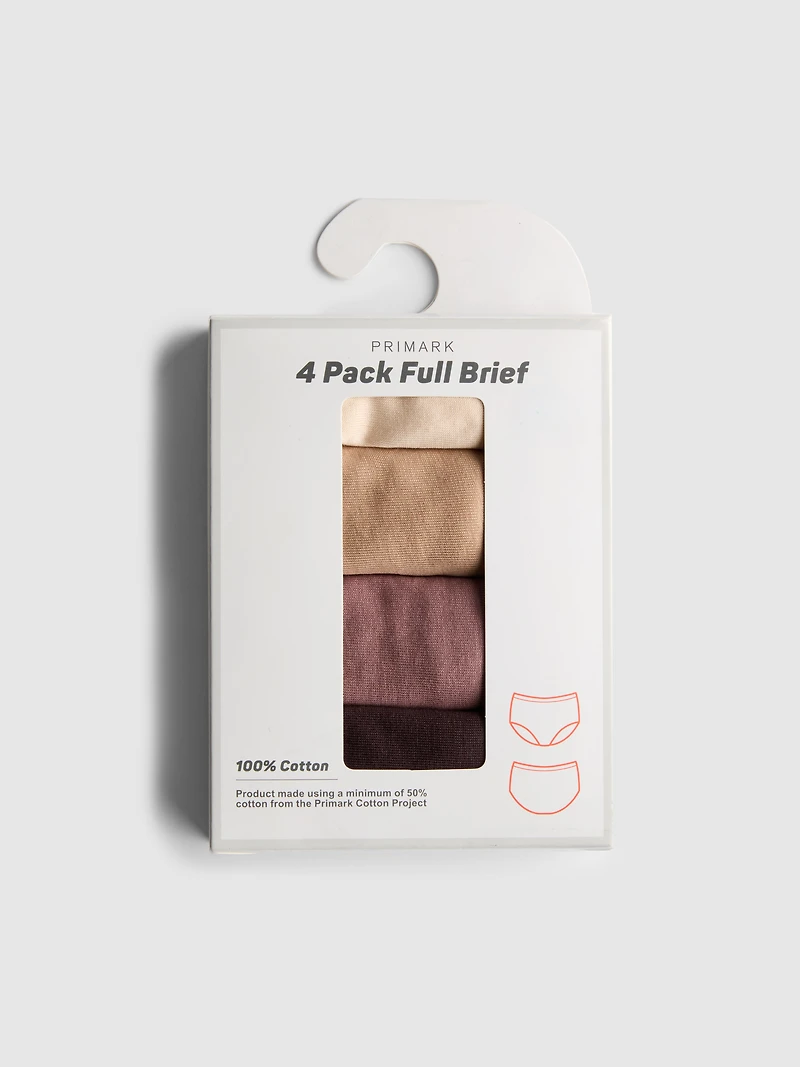 4pk Full Skin-Tone Briefs