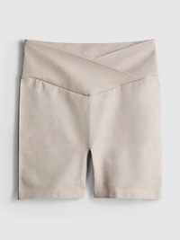 Seamless Crossover-Waistband Active Shorts