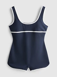Contrast Scoop Neck Active Unitard