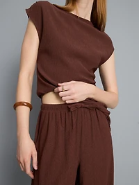 Crinkle Wide Leg Pants
