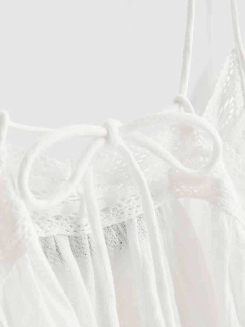 The Primark Scene | Cotton Broderie V-Neck Strappy Top