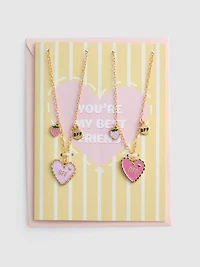 2pk BFF Heart Necklaces