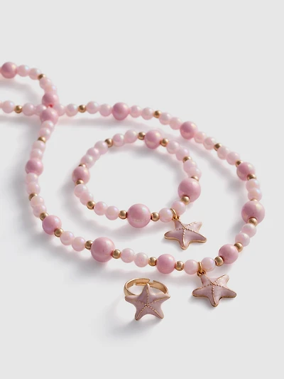 3-Piece Starfish Charm Jewelry Set