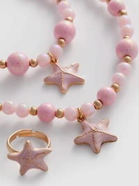 3-Piece Starfish Charm Jewelry Set