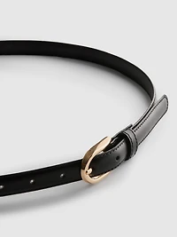 The Edit Leather Skinny Belt
