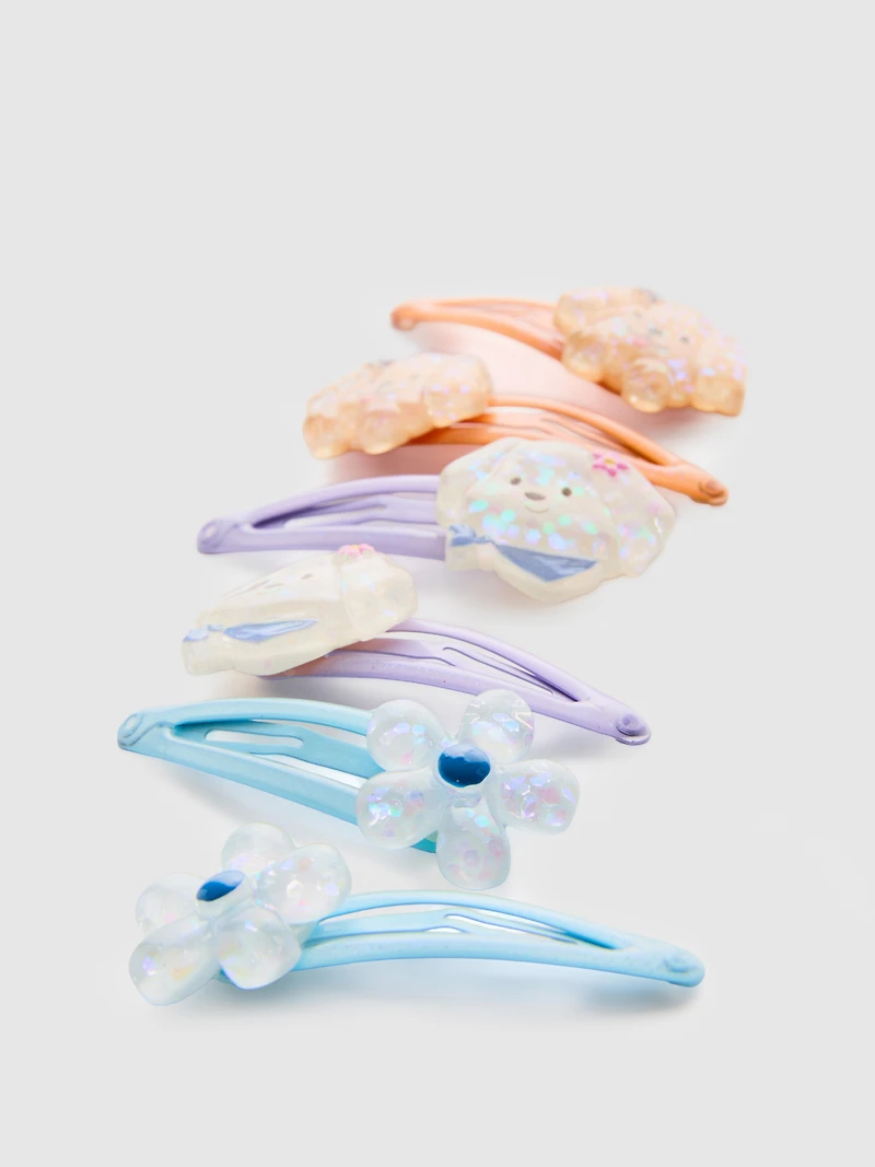 6pk Dog Charm Snap Hair Clips