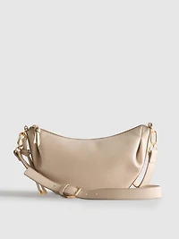 Faux Leather Sling Crossbody Bag