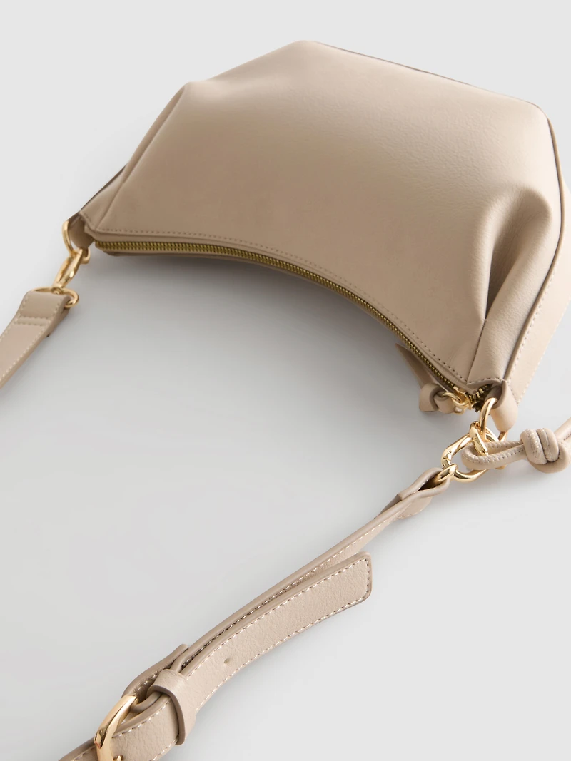 Faux Leather Sling Crossbody Bag