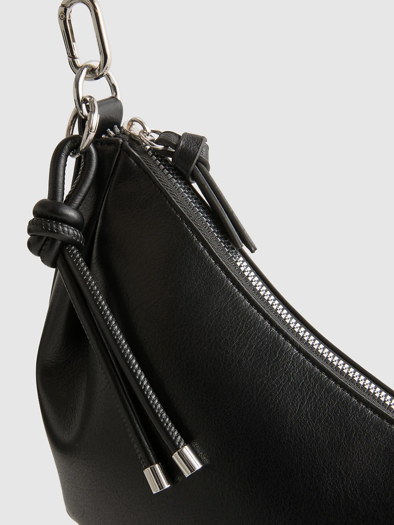 Faux Leather Sling Crossbody Bag