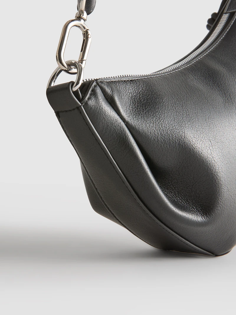 Faux Leather Sling Crossbody Bag