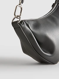 Faux Leather Sling Crossbody Bag