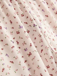 Printed Ribbed Pajama Shorts